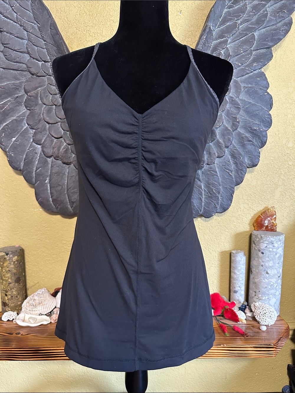 Lululemon Black Ruched Camisole tank top